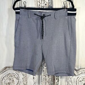 Men's ZARA Blue and White Stretch Knit Casual Shorts